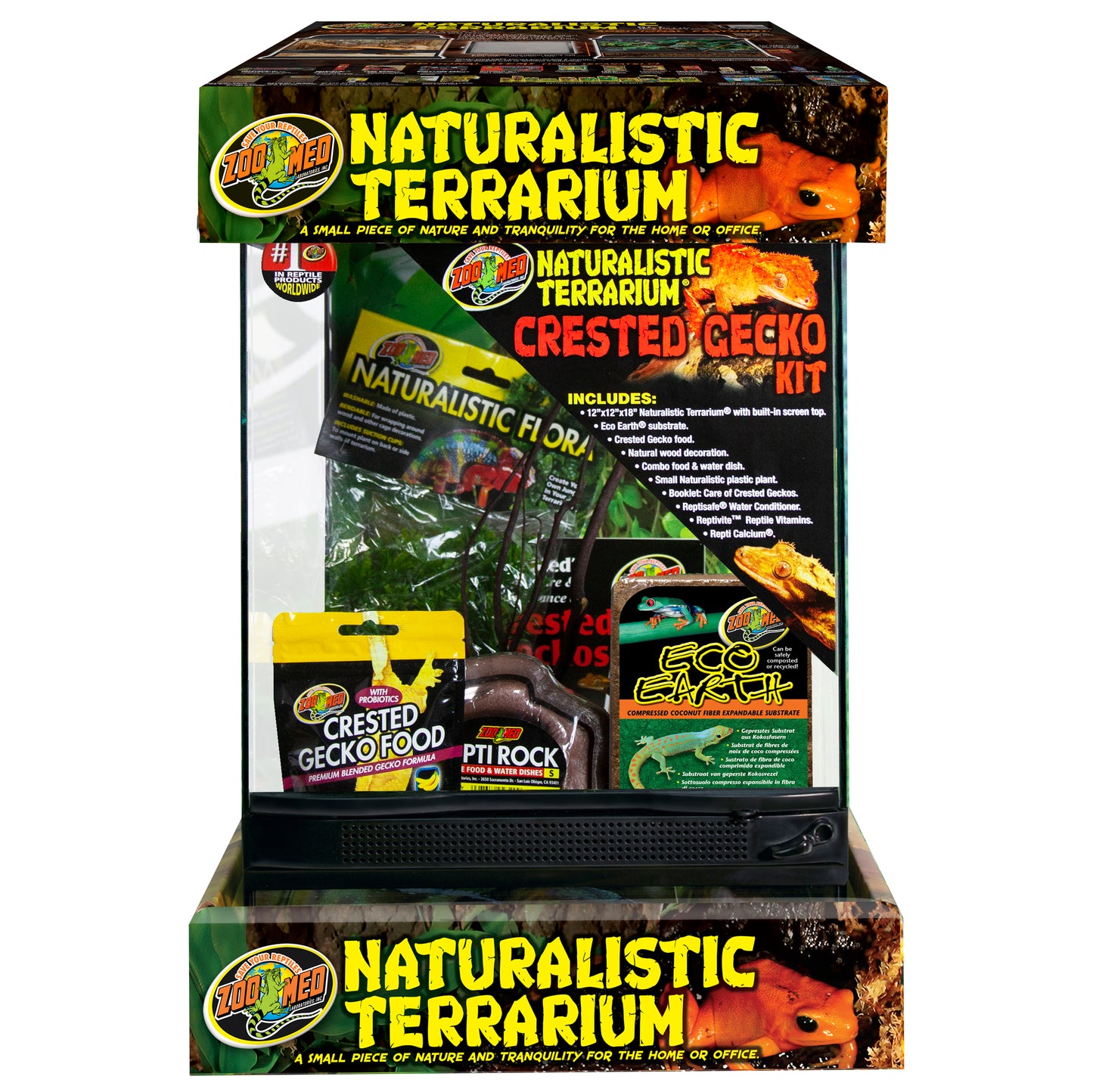NAT TERRARIUM CRSTD GECKO KIT 12"x12"x18"