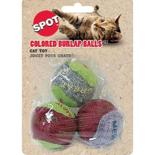 BURLAP CAT BALLS 3PK