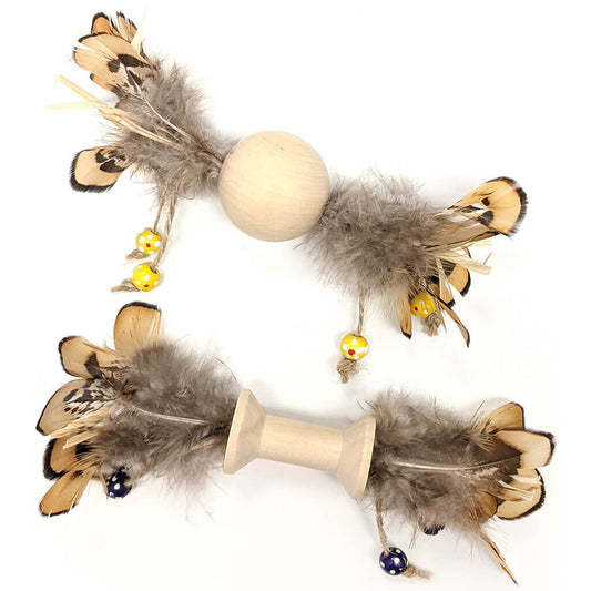 SPOT LOVE/EARTH WOOD/FEATHER TOY