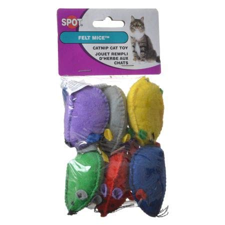 FELT MICE 6PK WITH CATNIP