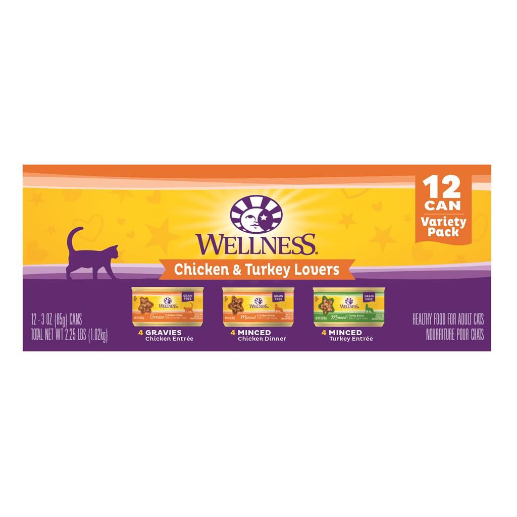 WELLNESS CHICKEN&TURKEY LOVERS 12 CAN VARIETY PACK