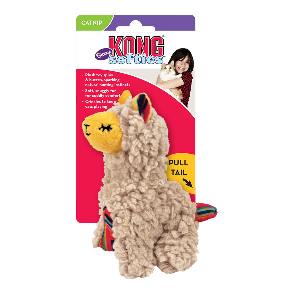 KONG SOFTIE BUZZY LLAMA CAT TOY