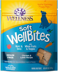 Wellness 6 oz Dog Well Bites  Chick & Lamb Soft Treat GF